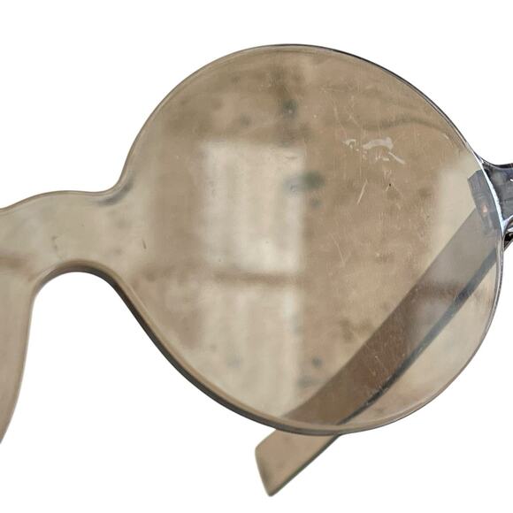 Vintage 1960’s Smokey Grey Round Lens Plastic Sunglasses Made In Italy main image 5